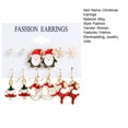 thumbnail image 7 of Hyasfey 6Pairs/Set Christmas Earrings Festive Enamel Geometric Shiny Electroplating Decoration Jewelry Gifts Xmas Tree Elk Snowman Santa Claus Ear Studs Dangle Earrings, 7 of 7