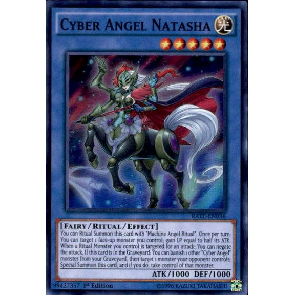 YuGiOh Raging Tempest Super Rare Cyber Angel Natasha RATE-EN036