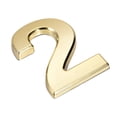 thumbnail image 3 of Unique Bargains 3.94' ABS Plating Self Adhesive House Number 2 Gold Tone 2 Pack, 3 of 6