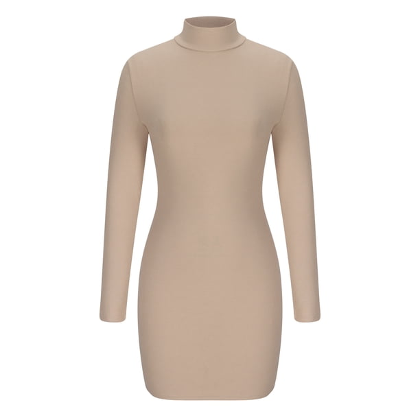 beige ribbed bodycon dress Mable Pauline Taupe Ribbed Bodycon Midi Dress - Size S