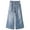Light Blue-2708, variant on KIDSCOOL SPACE Little Girls Ripped Denim Pants, 5-14T Wide-leg Loose Elastic Waist with String Flared Jeans,Black,6-7 Years