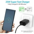 thumbnail image 4 of Super Fast Charging Wall Charger - 25W PD Charger Adapter with 3.3FT Cable for Sony Xperia 5 IV Super Fast USB C Charger Kit - Black, 4 of 5
