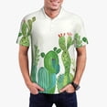 thumbnail image 2 of Balery Cartoon Cactus Printed Men’s Short Sleeve Polo Shirt, Midweight Men's Shirt,Golf Polo shirts -Medium, 2 of 8
