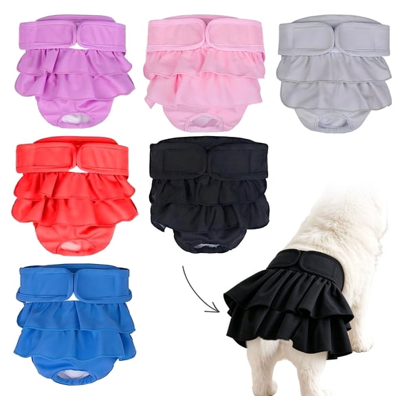 Washable Reusable Female Dog Diapers with Adjustable Straps,Absorbent Leak-Proof Dog Underwear for Heat Cycle,Pet Diapers for Female Dogs,1 Pack