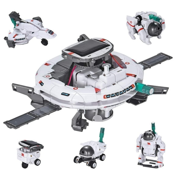 STEM Projects for Kids Ages 8-12, 6-in-1 Solar Robot Kit Space Toys, Science Experiments Kits Toys for Boys Girls, White