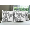 thumbnail image 6 of Ambesonne Dragon Throw Pillow Cover 4 Pack, Chinese Creature, 24", Black White, 6 of 7