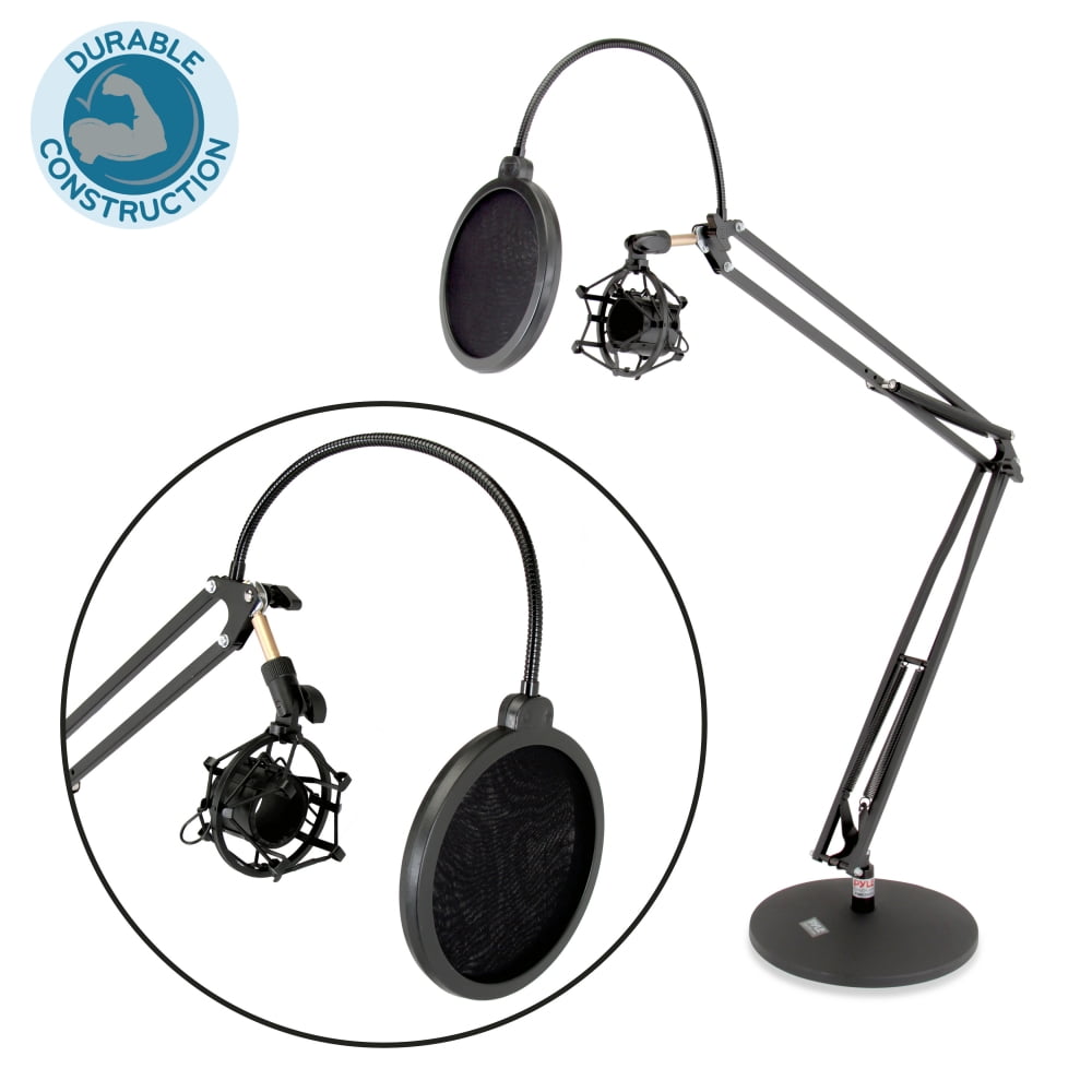 PYLE PMKSH24 Suspension Microphone Boom Stand Desktop Scissor