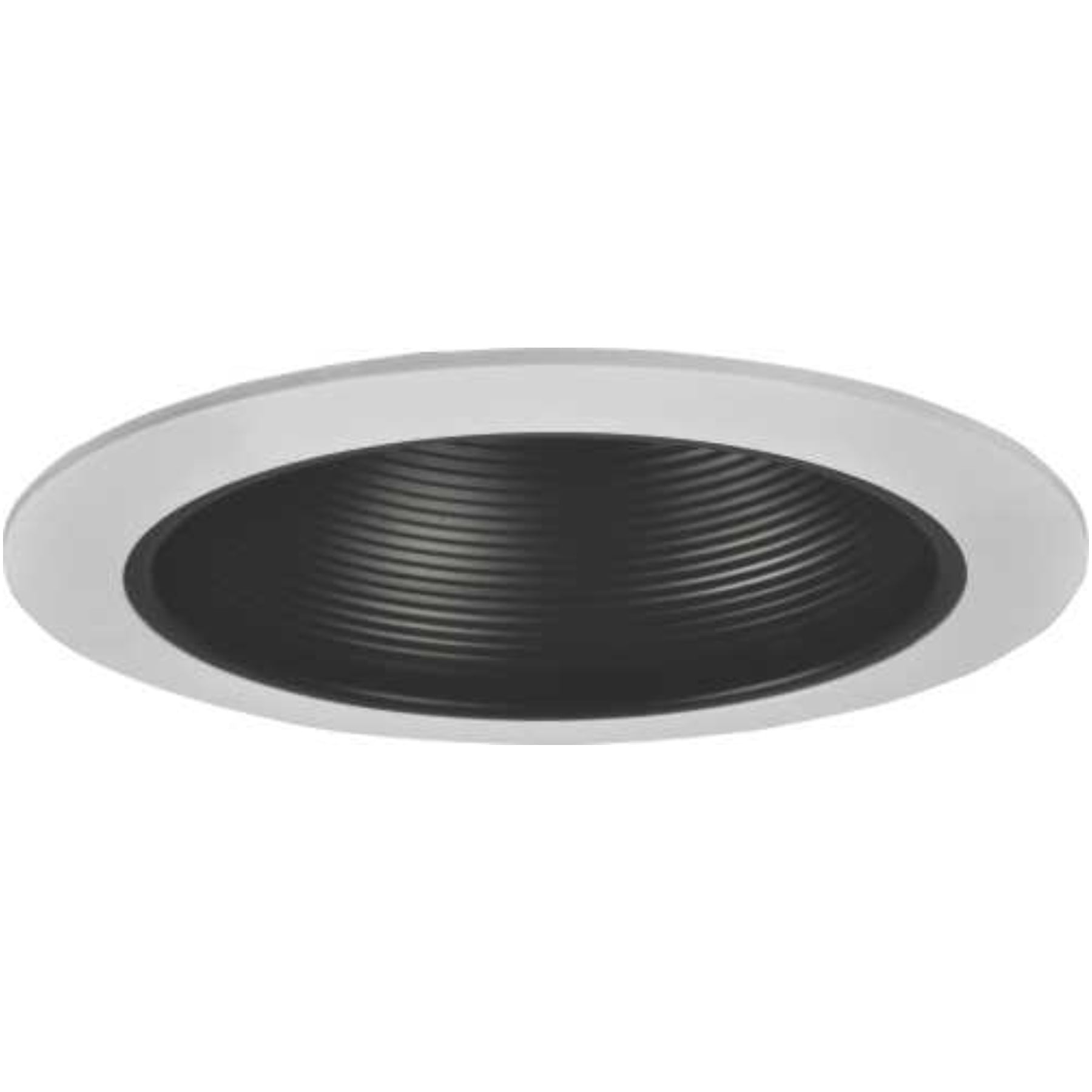 RECESSED LIGHTING 6 IN. BLACK METAL BAFFLE WITH WHITE TRIM RING per 12