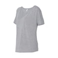 thumbnail image 3 of Bella+Canvas Women's Slouchy V-Neck T-Shirt, Short Sleeve, Polyester-Viscose, Athletic Heather, S, 3 of 4