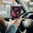 thumbnail image 6 of Lsque Humming Bird And Tropical Pattern 20oz Car Cup with Lid and Straw, Insulated Coffee Cup with Straw Topper, Spill Proof Travel Coffee Mug, Stainless Steel Tumble-Without Straw, 6 of 8