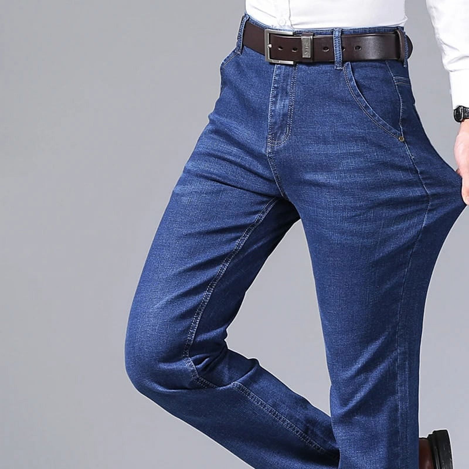 Men's Denim Jeans Thin Summer Straight Business Soft Fashion