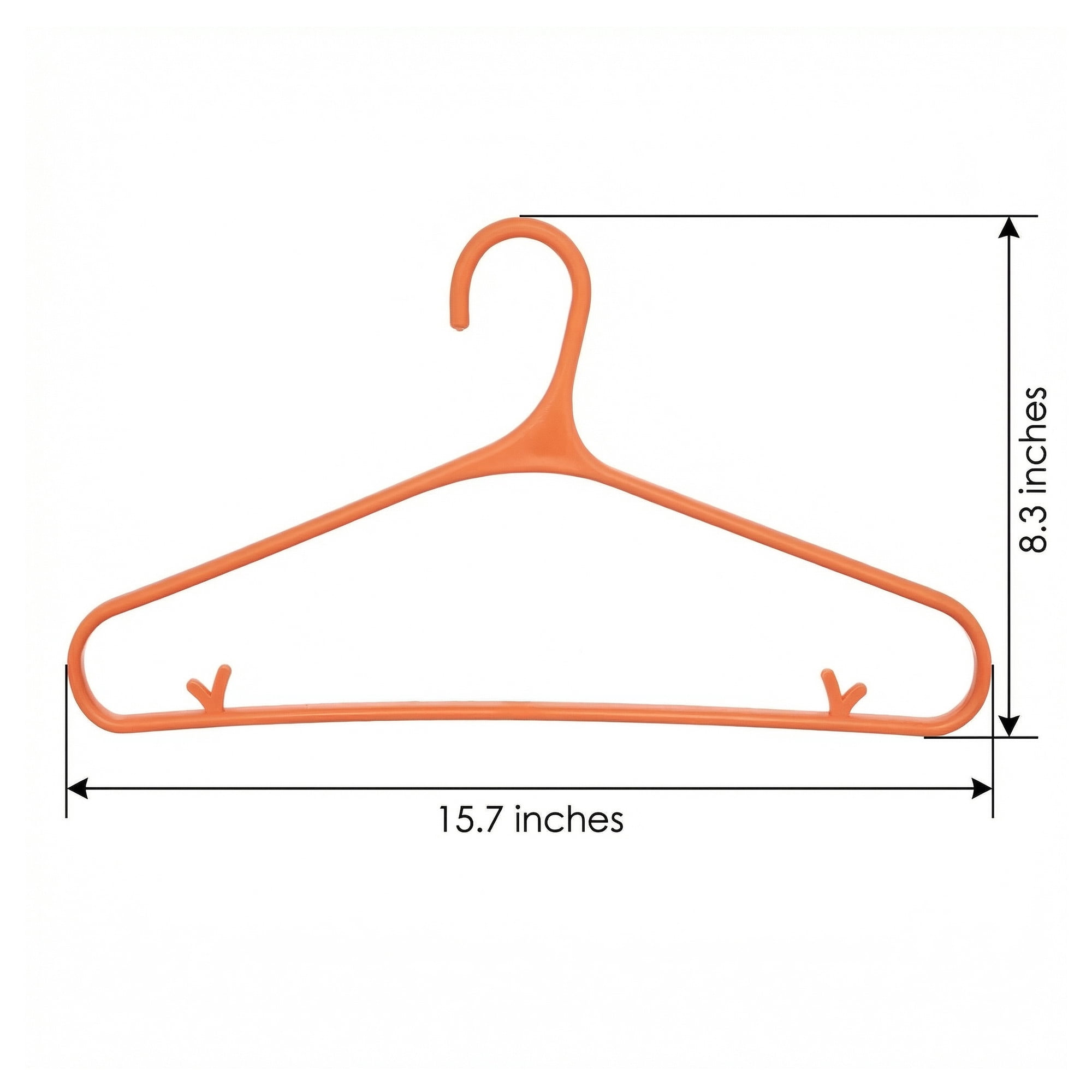 Unique Bargains 10Pcs Plastic Nonslip Hangers With Pinch Clips Orange