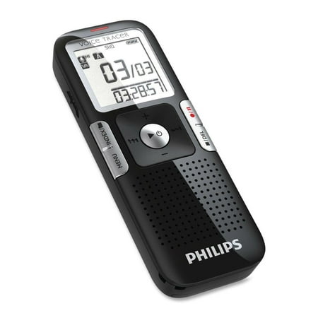 Philips Voice Tracer 4GB Digital Voice Recorder with LCD Display, Black, LFH0645