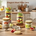 thumbnail image 4 of 2 pack 10oz Overnight Oats Containers with Bamboo Lids, Glass Jars with Airtight Lids for Meal Prep, Wide Mouth Mason Salad Jars, Glass Food Storage Container for Yogurt Chia Snacks Spice Sugar, 4 of 10