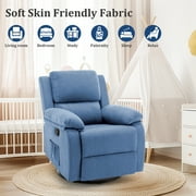 Korser Swivel Rocker Small Recliner Chair for Small Spaces for Living Room,Nursery,Blue