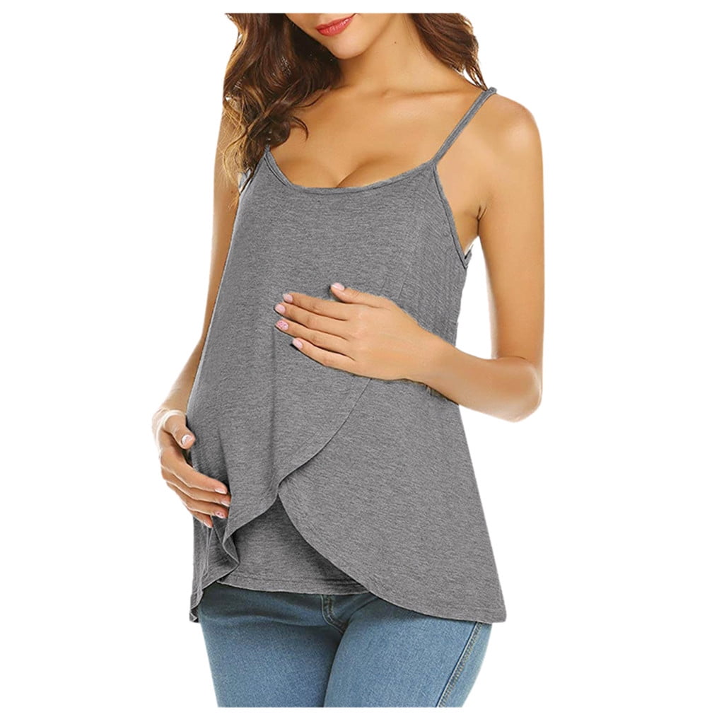 Maternity Camisole Wireless Bra Vest Soft Cami Tank Top Pregnant Women Nightwear