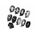 thumbnail image 1 of 9 Piezas Anillo Hombre De Titanio Acero Inoxidable Regalo Xtellar plateado, 1 of 4