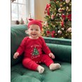 thumbnail image 5 of RUINIXCW Infant Boy Girl Christmas Outfit Long Sleeve Crew Neck Romper and Hat Set, 5 of 8
