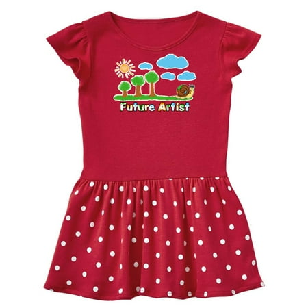 

Inktastic Painting Snail Future Artist with Trees and Clouds Gift Baby Girl Dress