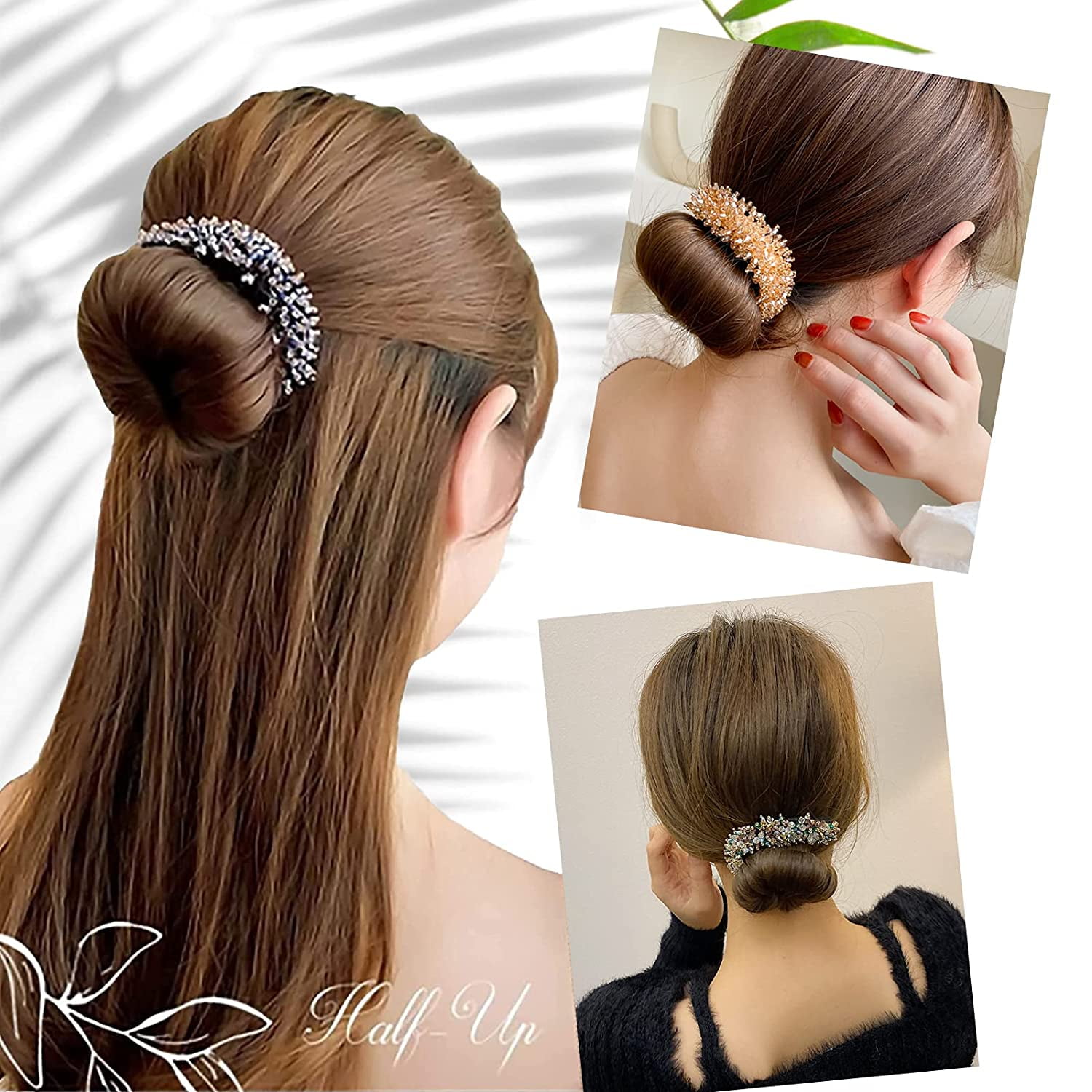 2021 Deft Bun Rhinestone Hair Bun Maker, Magic Hair Styling Deft Bun, Bun Maker For Hair, Hair Bun Accessories For Women, Elegant Deft Bun, Flower Bud Head Coil Hair Device 1Pcs (Style 2021 Deft Bun Rhinestone Hair Bun Maker, Magic Hair Styling Deft Bun, Bun Maker For Hair, Hair Bun Accessories For Women, Elegant Deft Bun, Flower Bud Head Coil Hair Device 1Pcs (Style