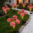 thumbnail image 1 of JZCHUNTOY Solar Powered Artificial Carnation Ground Light, 7 Fork LED Fake Flower Lawn Lamp, IP65 Waterproof Landscape Light, Decorative Pathway Light for Garden, Yard and Patio, 1 of 6