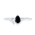 thumbnail image 3 of Rosec Jewels Black Onyx Promise Ring with Diamond - Open Cuff Ring - AAA Grade Onyx December Birthstone Ring - Ready to Gift, 14K White Gold, US 7.00, 3 of 7