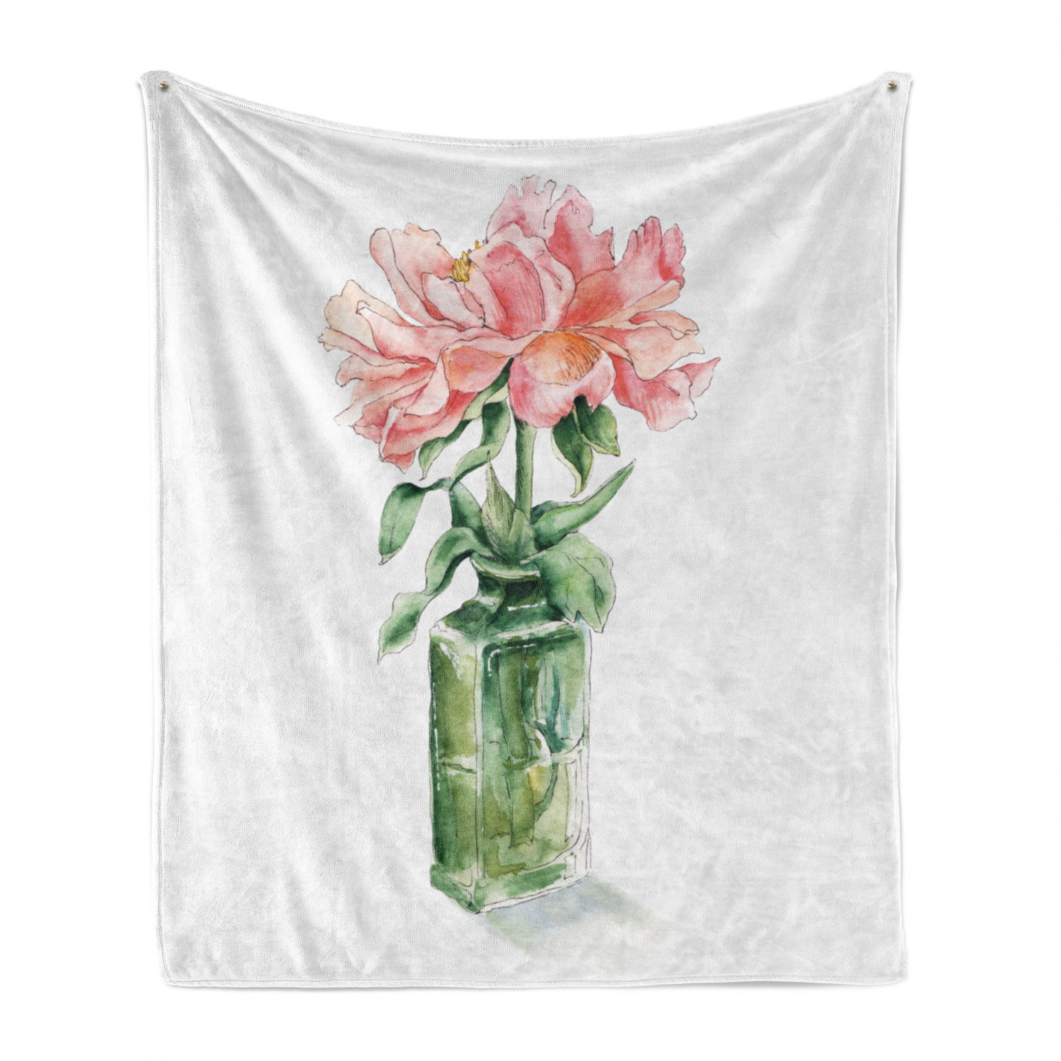 Watercolor Style Flowers Tulips Roses Colored Leaves Garden Plants Design Print Ambesonne Flower Soft Flannel Fleece Throw Blanket Multicolor 50 x 60 Cozy Plush for Indoor and Outdoor Use 