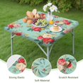 thumbnail image 4 of Pioneer Flower Floral Print Pattern Square Fitted Tablecloth with Elastic Edge,Square Table Cover,Washable Elastic Table Cover for Home Kitchen Party Decor 36"x36", 4 of 6