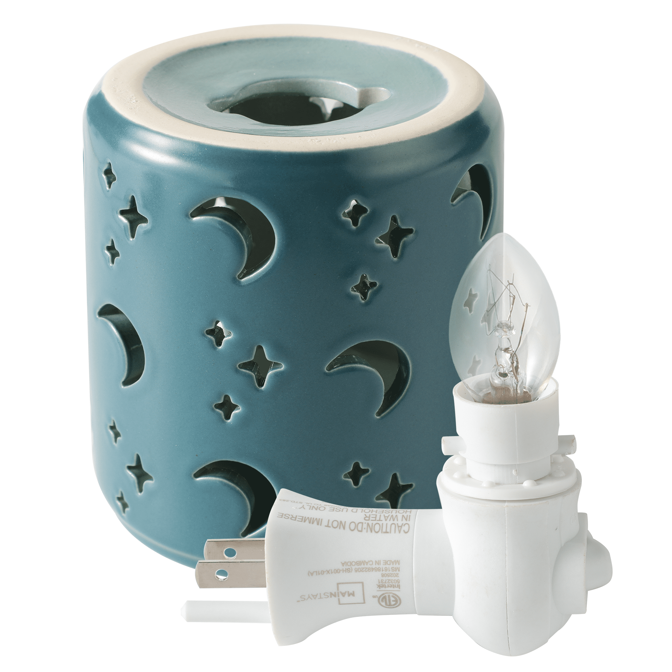 Mainstays Plug-in Wax Melt Warmer with LED Light, Moon & Stars