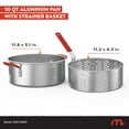 thumbnail image 2 of Megamaster Aluminium Fish Fryer Pot with Basket, 10.5QT Deep Fryer with Easy Grip Handle, Outdoor Propane Fryer Pot for Cooking Chicken Wings, Seafood, French Fries - 630-13004, 2 of 7