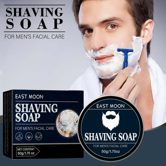EARKITY Savon à Raser, Barre de Savon à Raser Naturelle Savon à Raser Lissant, Rondelle de Savon à Raser à Mousse Rapide pour un Rasage Humide Ultra Doux
