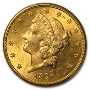 1896-S $20 Liberty Gold Double Eagle MS-62 PCGS