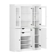 thumbnail image 6 of Palace Imports 100% Solid Wood Kitchen Pantry Storage Cabinet with Glass Doors, Adjustable Shelves and 2-Drawers, White, 6 of 6