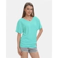 thumbnail image 2 of Women's V Neck Tunic Tops Short Sleeve T Shirts with Side Shirring Ruched Blouse Shirts, 2 of 4