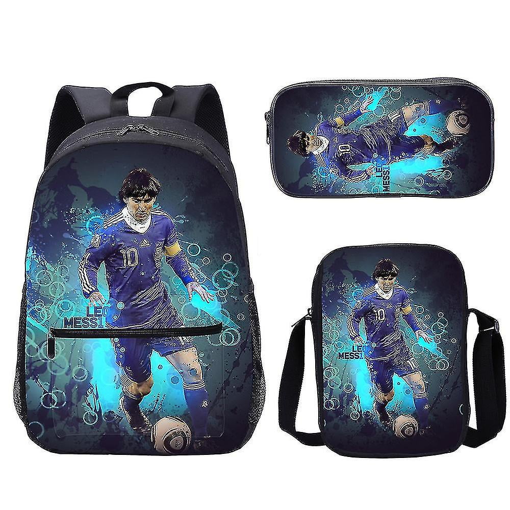 3pcs Super Football Star Leo Messi Print Backpack Boys Girls Laptop Backpacks For Teenage School Bag Boys S Walmart