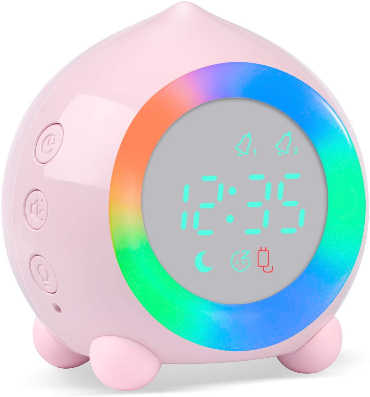 White Noise Machine with Night Light and Sleep Timer for Bedroom Smart Kids Alarm Clock Sound Machine Wake Up Light Alarm Clock for Heavy Sleepers Adults Toddlers Teens Sunrise Alarm Clock 