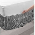 thumbnail image 2 of Black and White Bed Skirt, Monochrome Abstract Floral Repeating Motifs in Square Shape with Waves, Elastic Bedskirt Dust Ruffle Wrap Around for Bedding Decor, 4 Sizes, Black and White, by Ambesonne, 2 of 2