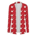 thumbnail image 4 of Fmbrln Christmas Cardigan Sweaters for Women Fashion Christmas Print Long Sleeve Open Front Cardigan Comfy Soft Fleece Lined Cardigan Coat, 4 of 8