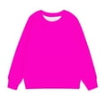 thumbnail image 4 of Meitianfacai Little and Big Girls Sweatshirt Casual Solid Color Crewneck Long Sleeve Tunic Tops Slim Fit Pullovers Fall Fashion Outwear, Girls Hot Pink Sweatshirt Size 3-4 Years, 4 of 7