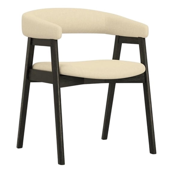 Alpine Furniture Cove Upholtered Set of 2 Dining Chairs in Vintage Black