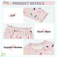 thumbnail image 4 of RMDQTR Cotton Pajama Set - 95% Cotton Soft Breathable Elastic Waist Round Neck Sleepwear for 18M-8Y Pastel Colors, 4 of 7