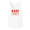 thumbnail image 3 of Easy Tiger Tank Top for Women and Teens Trendy Easy Text with Red Tiger Graphic Shirt White Tank Top Large, 3 of 4