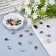 thumbnail image 4 of 1box Alloy Glass Faceted Teardrop Mixed color 14.5x9x5mm Hole: 1.5mm 12 colors 4pcs/color 48pcs/box, 4 of 7