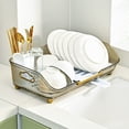 thumbnail image 3 of HLONK Dish Drying Rack  Dish Drainers for Kitchen Counter  Small Dish Drying Rack with Drainboard  Compact Dish Drying Rack Easy to Use, 3 of 7