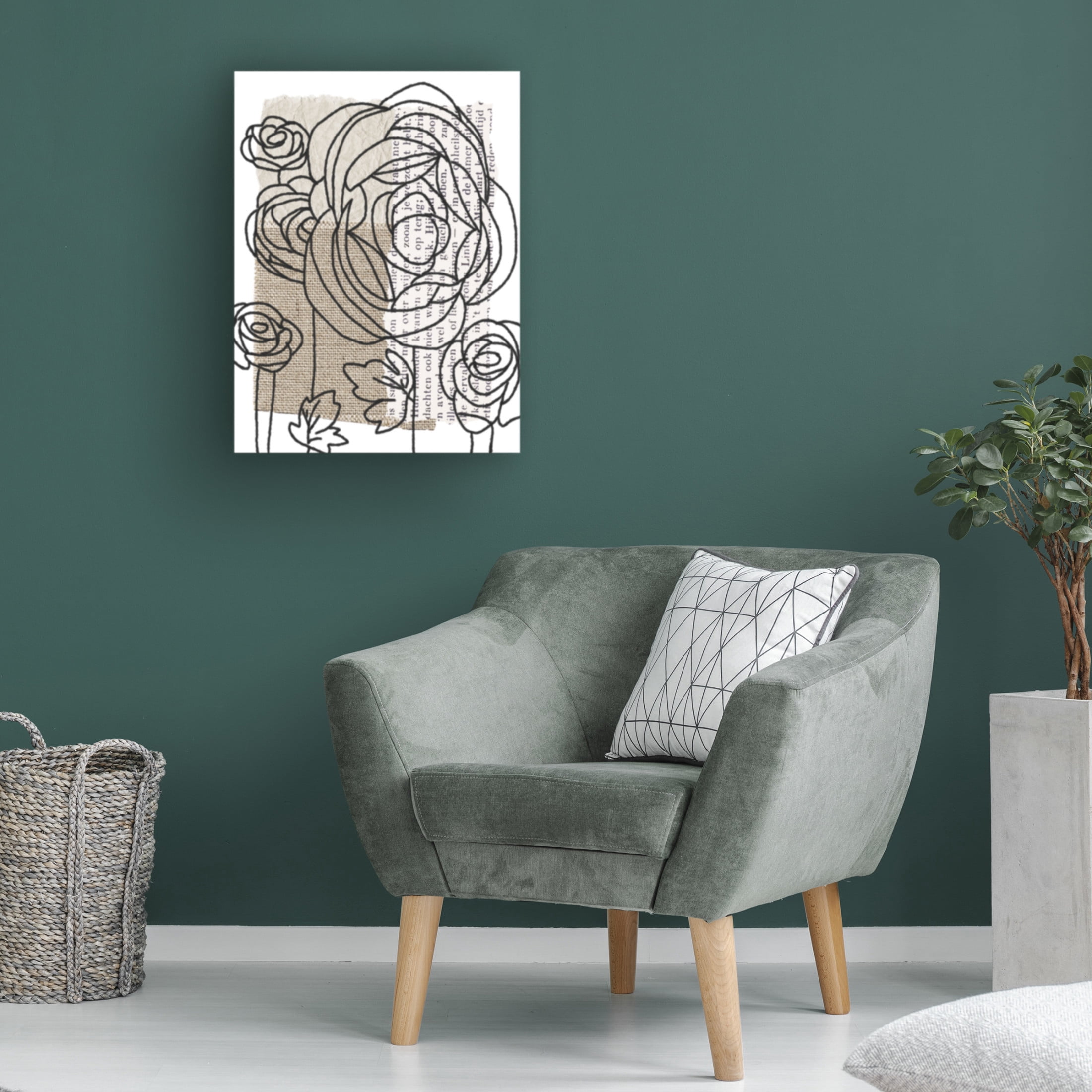Trademark Fine Art Alonzo Saunders Drawn Flowers II Canvas Wall Art