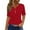 Red, variant on Wyobmus Womens Summer Tops Casual Blouses V Neck Buttons Short Sleeve Shirts Solid Color Hollow Out Tops Red