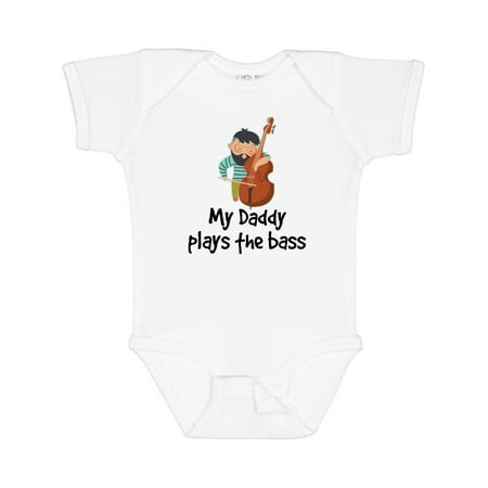 

Inktastic String Bass My Daddy Plays the Bass Gift Baby Boy or Baby Girl Bodysuit
