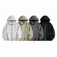 thumbnail image 4 of Mens Sweatshirt 2025 Sport Coats for Men Full Zip Long Sleeve Solid Casual Hooded Sweatshirts Jogger Hiking Jacket with Zipper Pockets, 4 of 5