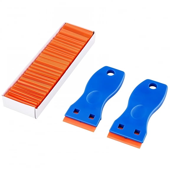 FACEGA Plastic Razor Blade Scraper,2PCS Scraper Tool with Plastic Blades,Cleaning Scraper Remover for Stickers,Decals,Adhesive,Labels,Paint,Glass,Car,Window,Caulk(A Set)