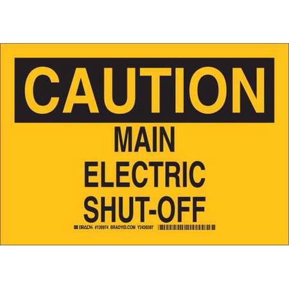 BRADY 126974 Caution Sign,7 x 10In,Black/Yellow